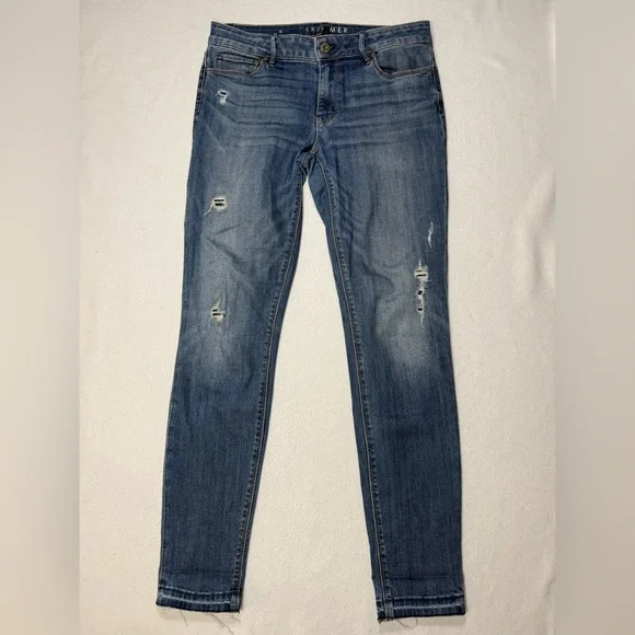 White House Black Market The Skimmer Distressed Mid Rise Jeans Size 8 #2168 - Picture 2 of 10